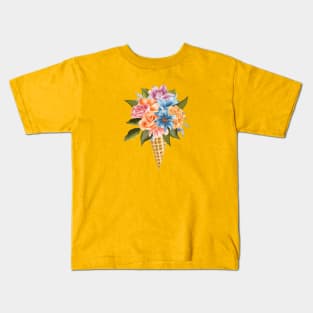 Flowers in an ice cream cone Kids T-Shirt